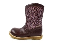 Angulus bordeaux multi glitter vinterstøvle med TEX